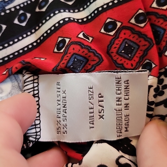 Suzy Shier Dress XS Floral Black Red White Red - Picture 9 of 9